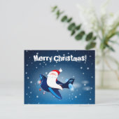 Ho ho! Santa im Flugzeug, Postkarte (Stehend Vorderseite)