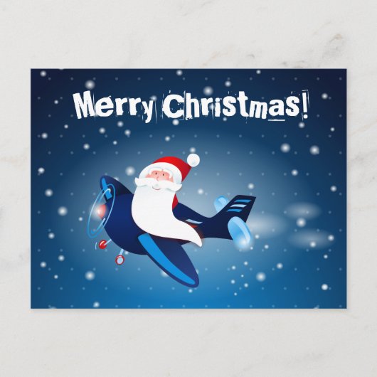 Ho ho! Santa im Flugzeug, Postkarte (Vorderseite)