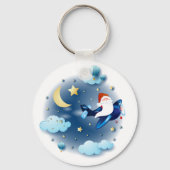 Ho ho! Santa im Flugzeug Schlüsselanhänger (Vorderseite)