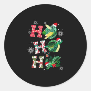 Ho Ho Santa Turtles Dekoration Runder Aufkleber