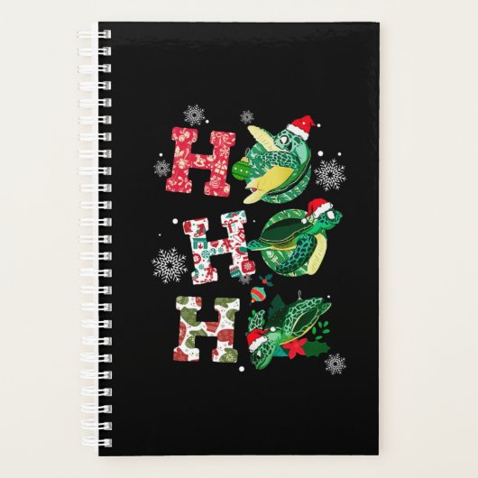 Ho Ho Santa Turtles Weihnachtsdekor Planer (Vorderseite)