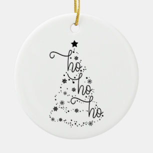 Ho Ho Schwarz und Weiß Weihnachtsbaum Ornament