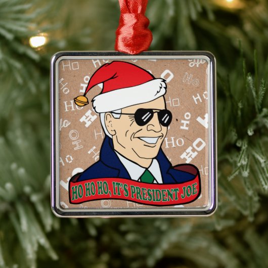 Ho Ho sein Präsident Joe Biden zu Weihnachten in S Ornament Aus Metall (Baum)
