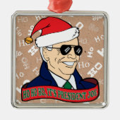 Ho Ho sein Präsident Joe Biden zu Weihnachten in S Ornament Aus Metall (Vorne)