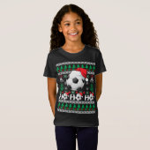 HO HO Soccer Ugly Christmas Sweater Weihnachtsmann T-Shirt (Vorne ganz)