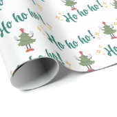 Ho Ho Tanzen Weihnachtsbaumwrapping Paper Geschenkpapier (Rolleneckpunkt)