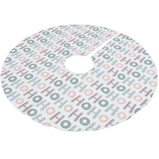 Ho Ho Tree Skirt Polyester Weihnachtsbaumdecke (Schrägansicht)