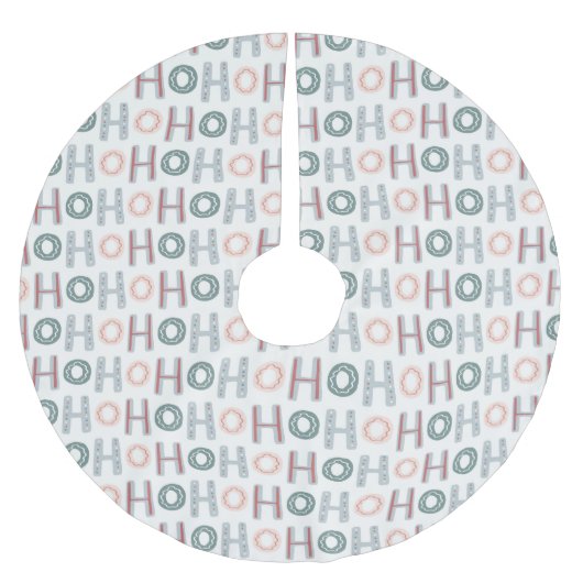 Ho Ho Tree Skirt Polyester Weihnachtsbaumdecke (Vorderseite)