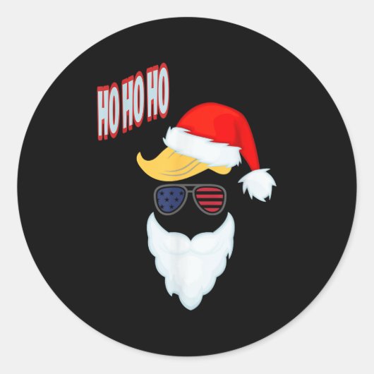 Ho Ho Trump Weihnachtsfest Funny Präsident Trump P Runder Aufkleber (Vorderseite)