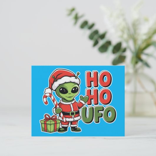 Ho Ho UFO Feiertagspostkarte (Stehend Vorderseite)
