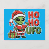 Ho Ho UFO Feiertagspostkarte (Vorderseite)