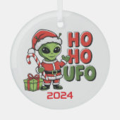 Ho Ho UFO Ornament Aus Glas (Vorderseite)