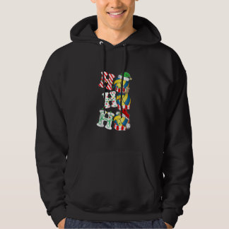 Ho Ho Volleyball Lights Weihnachtsmannmütze Rentie Hoodie