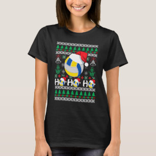 HO HO Volleyball Ugly Christmas Sweater santa H T-Shirt