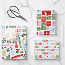 Ho Ho Was für Spaß beim Verpacken von Papierblätte Geschenkpapier Set