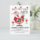 Ho Ho Weihnachten Einladung (Stehend Vorderseite)