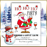 Ho Ho Weihnachten Einladung<br><div class="desc">Dieser fröhliche Weihnachtsmann lädt Ihre Gäste zu Ihrer Weihnachtsfeier ein,  Weingläser in der Hand,  er ist bereit zum Party. Niedlicher Satz sagt: "Ich träume von einem Weißen Weihnachten,  aber wenn das Weiße ausgeht,  trinke ich das Rote"</div>