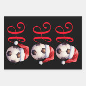Ho Ho Weihnachten Fußball / Fußball Geschenkpapier Set (Vorderseite 3)