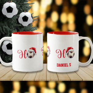 Ho Ho Weihnachten Fußball/Fußball-Individuelle Nam Zweifarbige Tasse