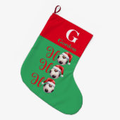 Ho Ho Weihnachten Fußball Großer Weihnachtsstrumpf (Vorderansicht (hängend))