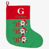 Ho Ho Weihnachten Fußball Großer Weihnachtsstrumpf (Vorderseite)