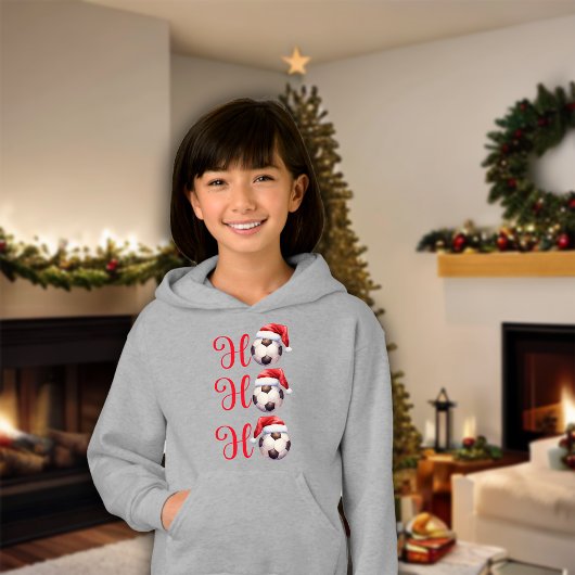 Ho Ho Weihnachten Fußball-Mädchen Hoodie