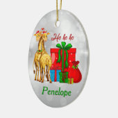 Ho Ho Weihnachten Giraffen Keramik Ornament (Links)