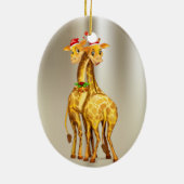 Ho Ho Weihnachten Giraffen Keramik Ornament (Hinten)
