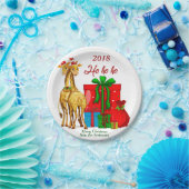 Ho Ho Weihnachten Giraffen Pappteller (Party)