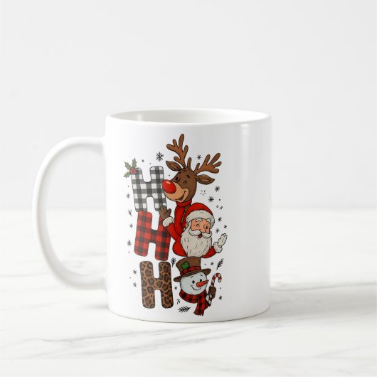 Ho Ho Weihnachten Pajama für Kinder Männer Frauen Kaffeetasse (Links)