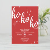 Ho Ho Weihnachten Party Einladung Modernes Rot (Stehend Vorderseite)