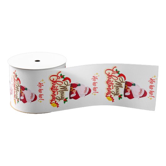 Ho Ho Weihnachten Ripsband (Spule)
