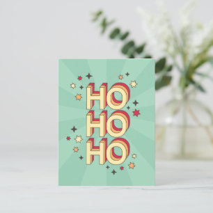 Ho ho Weihnachten Saisontext und Stars Postkarte