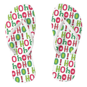 Ho Ho Weihnachten Spaß Modern Red Green Pattern Badesandalen