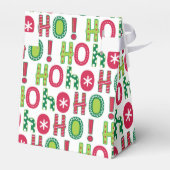 Ho Ho Weihnachten Spaß Modern Red Green Pattern Geschenkschachtel (Rückseite)