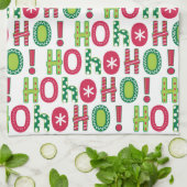 Ho Ho Weihnachten Spaß Modern Red Green Pattern Geschirrtuch (Gefaltet)