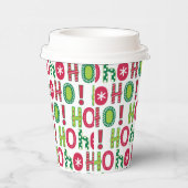 Ho Ho Weihnachten Spaß Modern Red Green Pattern Pappbecher (Rechts)