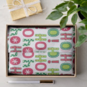 Ho Ho Weihnachten Spaß Modern Red Green Pattern Seidenpapier (Geschenk)