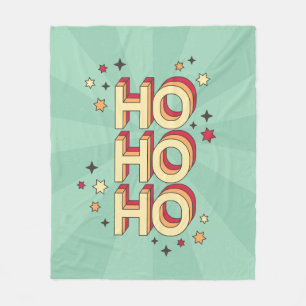 Ho ho Weihnachten Urlaub Retro-Text und Sterne Fleecedecke