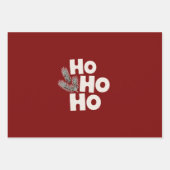 Ho Ho Weihnachten Weihnachtsgeschenke Saison Geschenkpapier Set (Vorderseite)