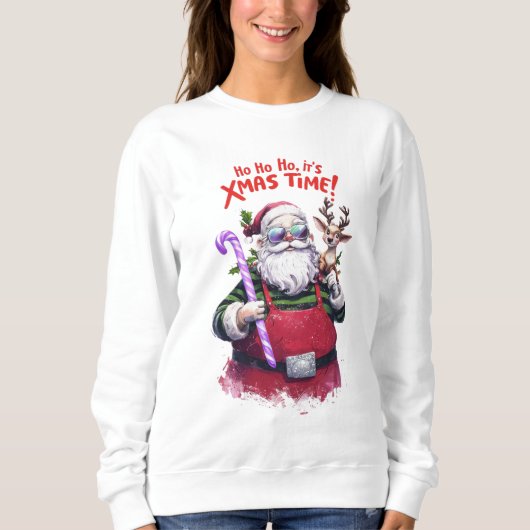 Ho Ho. Weihnachten Zeit niedliche Weihnachtsgestal Sweatshirt (Vorderseite)