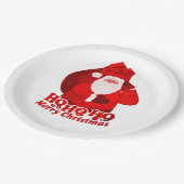 Ho ho Weihnachts-Party Weihnachtsschild Pappteller (Schrägansicht)