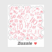 HO HO Weihnachts-Textmuster weiß grün rot Aufkleber (Blatt)