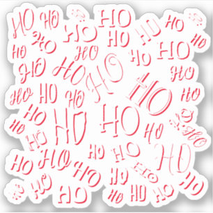 HO HO Weihnachts-Textmuster weiß grün rot Aufkleber