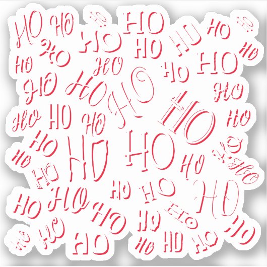 HO HO Weihnachts-Textmuster weiß grün rot Aufkleber (Vorderseite)