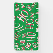 HO HO Weihnachts-Textmuster weiß grün rot Banner (Vertikal)