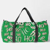 HO HO Weihnachts-Textmuster weiß grün rot Duffle Bag (Vorderseite)
