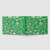 HO HO Weihnachts-Textmuster weiß grün rot Gästebuch (Voll)