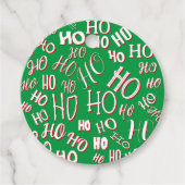 HO HO Weihnachts-Textmuster weiß grün rot Geschenkanhänger (Vorderseite)