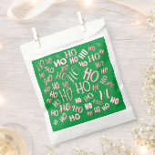 HO HO Weihnachts-Textmuster weiß grün rot Geschenktütchen (Ausgeschnitten)